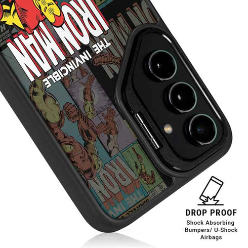 Marvel Classic Comics Iron Man Action Vintage Galaxy S24 FE Kickstand Case